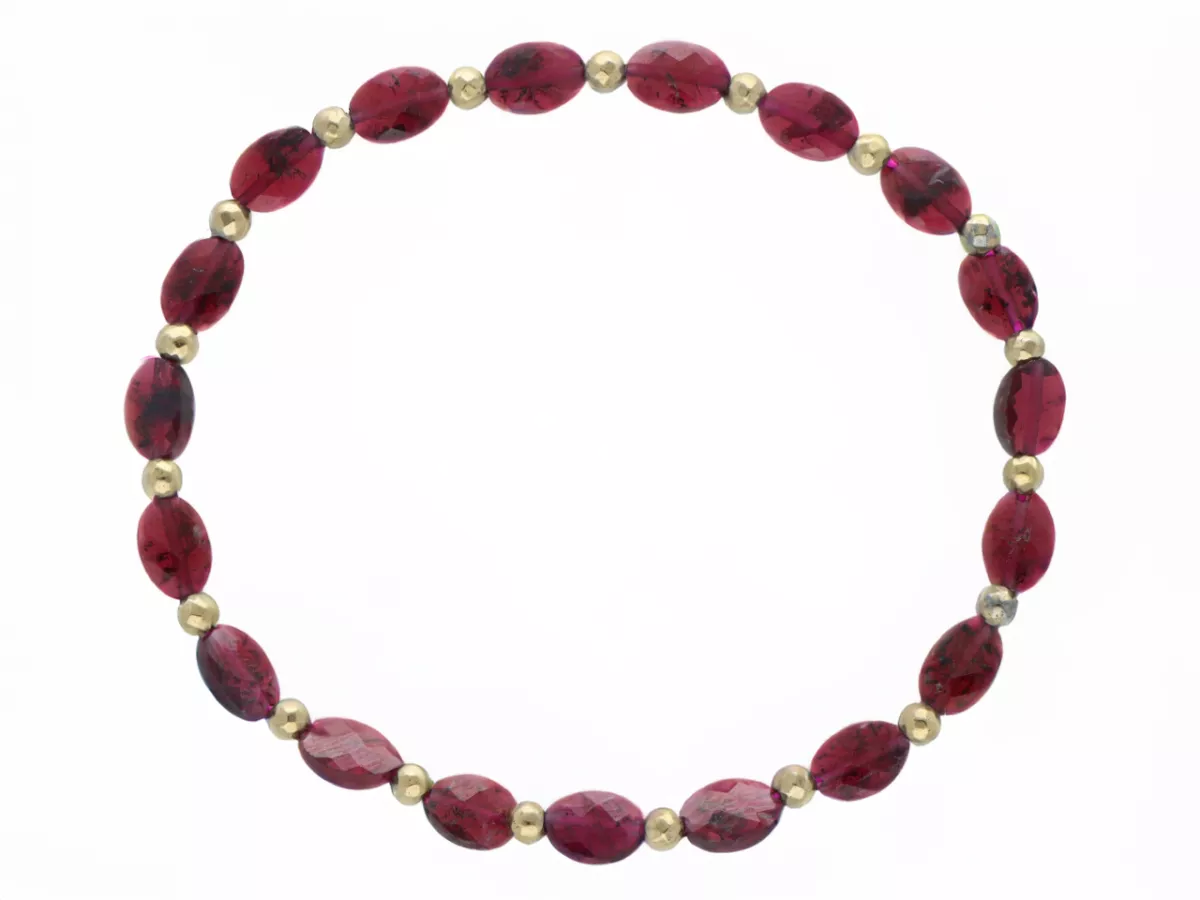 R5E23 BRANSOLETKA GRANAT I HEMATYT MIODOWY