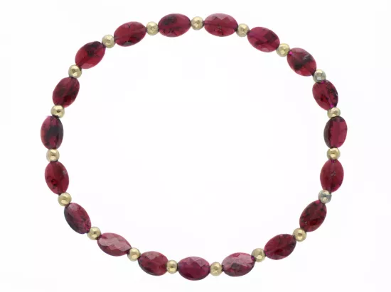 R5E23 BRANSOLETKA GRANAT I HEMATYT MIODOWY