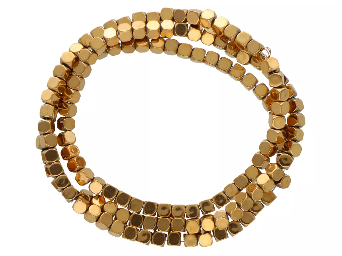 K7O82 HEMATYT MIODOWY ELEMENTY 3/3 mm - 1 SZNUR