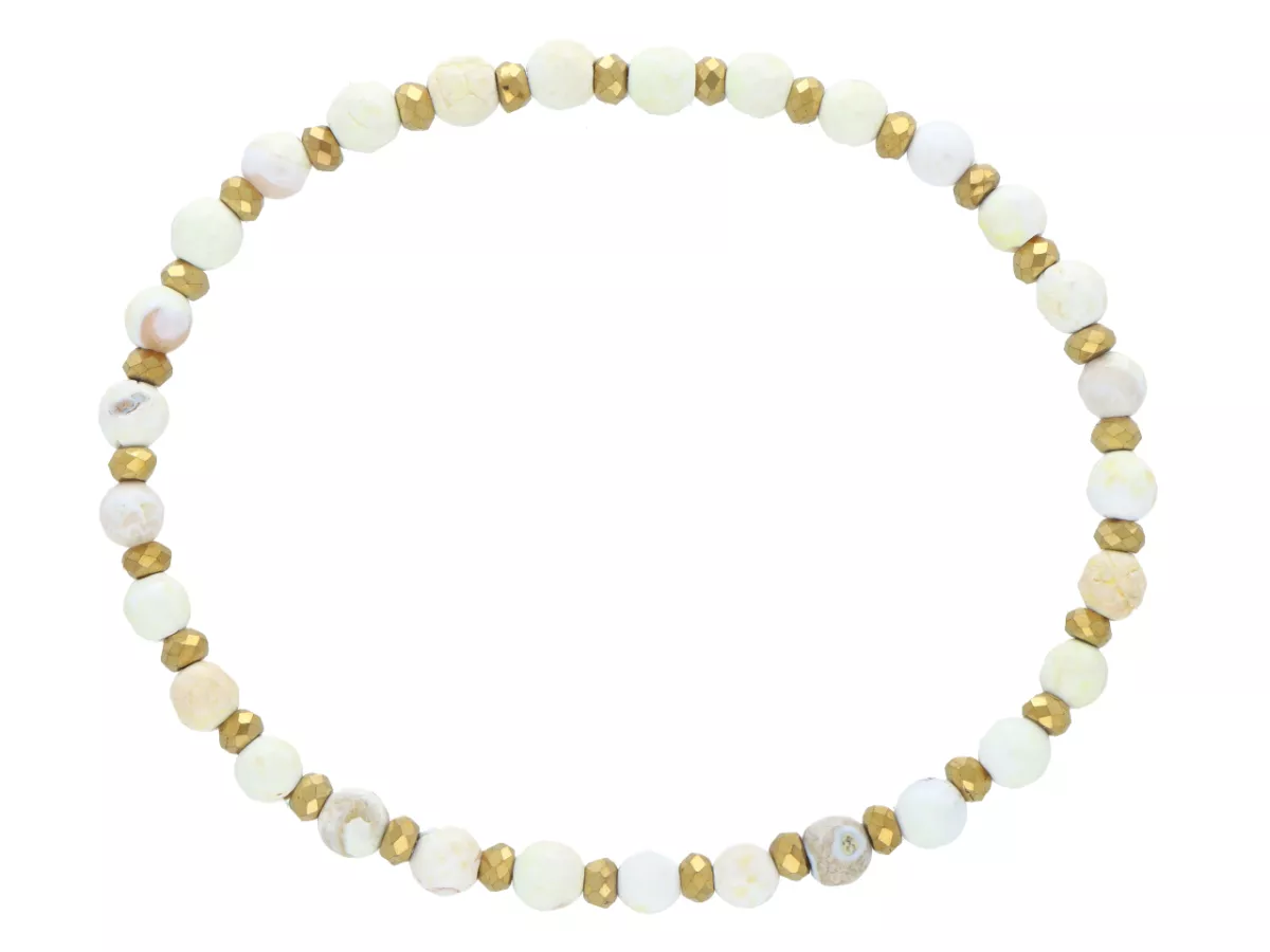 R5D44 BRANSOLETKA AGAT I HEMATYT