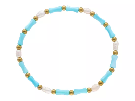 R4M07 BRANSOLETKA MASA PERŁOWA PERŁA NATURALNA