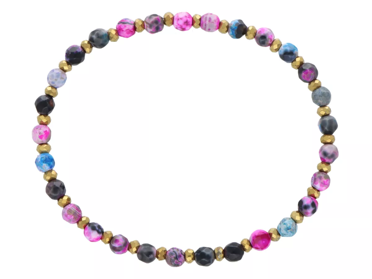 R5D31 BRANSOLETKA AGAT I HEMATYT