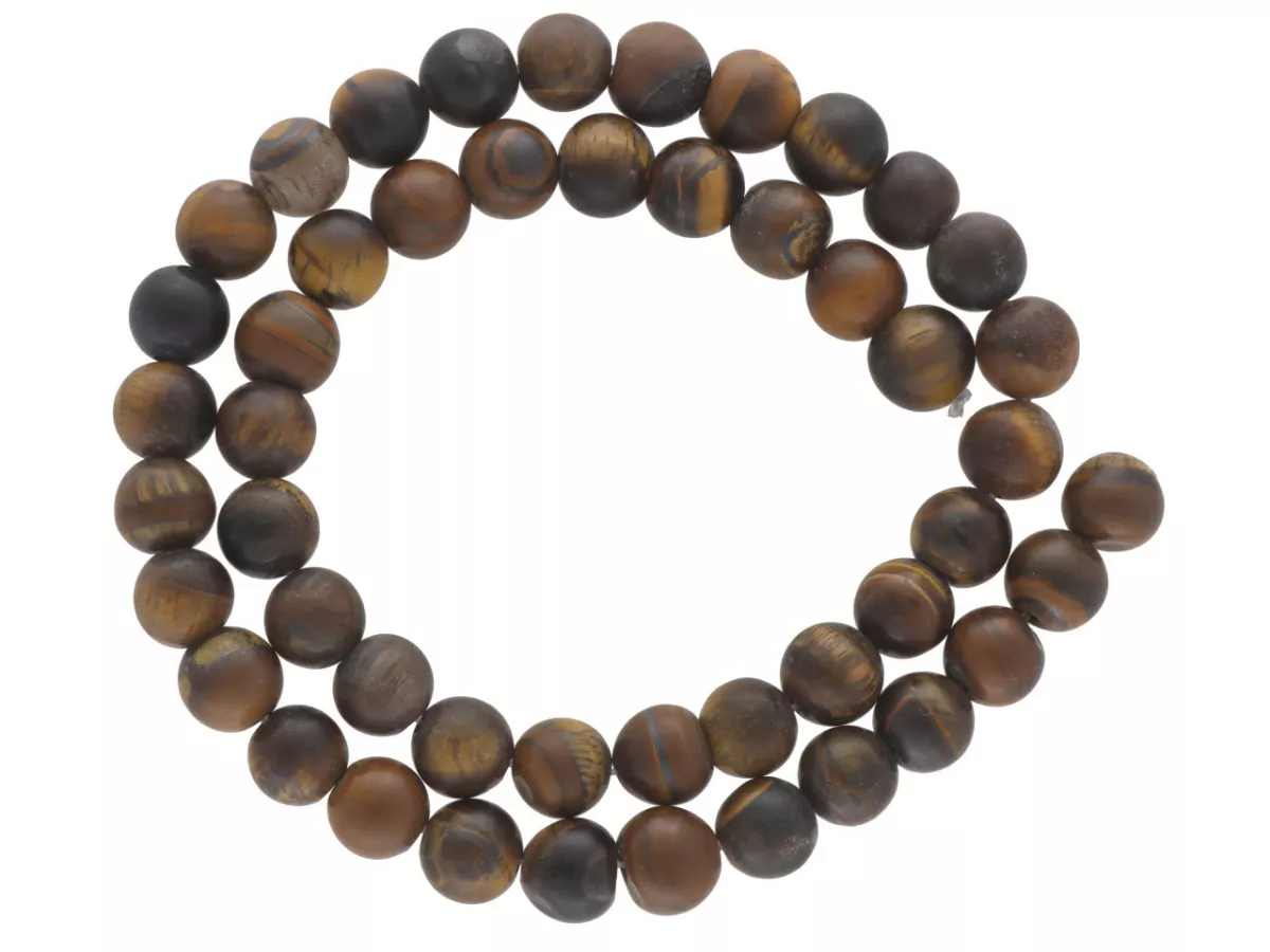 K6Y47 TYGRYSIE OKO MATOWE KULE 8,5 mm - 1 SZNUR