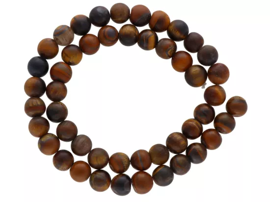 K6Y47 TYGRYSIE OKO MATOWE KULE 8,5 mm - 1 SZNUR