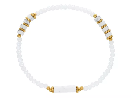 R5C79 BRANSOLETKA HOWLIT BIAŁY LUX KRYSZTAŁKI I STAL CHIRURGICZNA