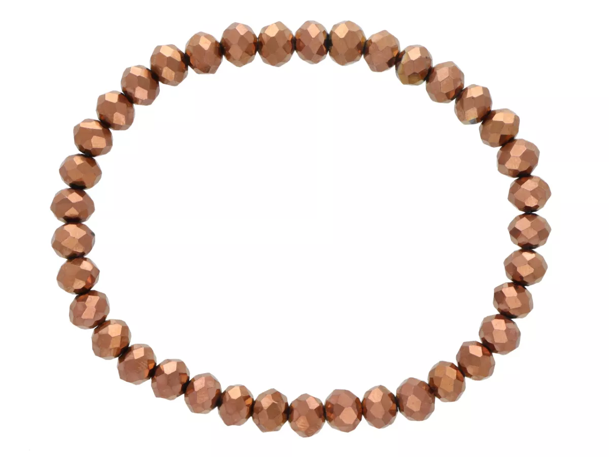 R4C92 BRANSOLETKA KRYSZTAŁKI 6 mm NA GUMCE