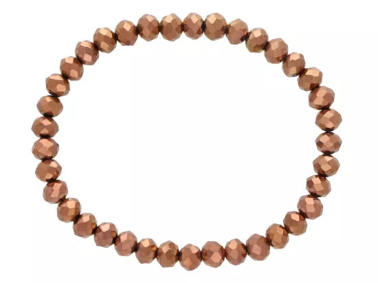 R4C92 BRANSOLETKA KRYSZTAŁKI 6 mm NA GUMCE