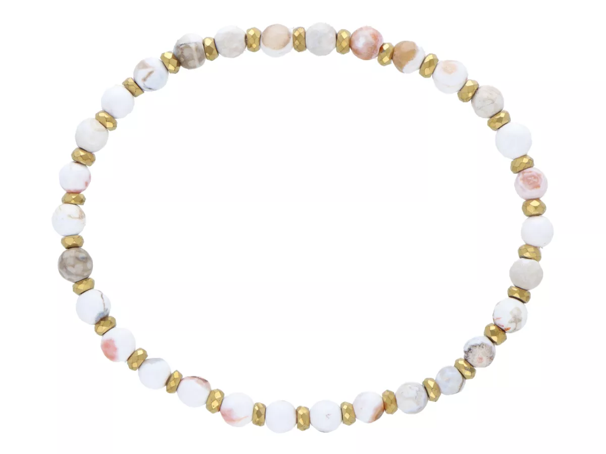 R5D33 BRANSOLETKA AGAT I HEMATYT