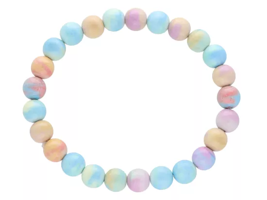 R4N13 BRANSOLETKA AGAT BIAŁY BARWIONY KULE 8 mm