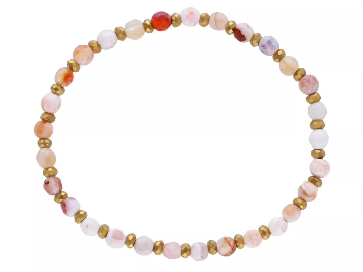 R5B23 BRANSOLETKA AGAT I HEMATYT