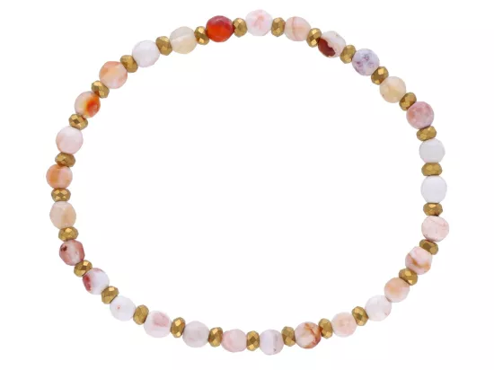 R5B23 BRANSOLETKA AGAT I HEMATYT