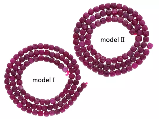 K7H68 RUBIN KOSTKI FASETOWANE 4/4 mm - 1 SZNUR