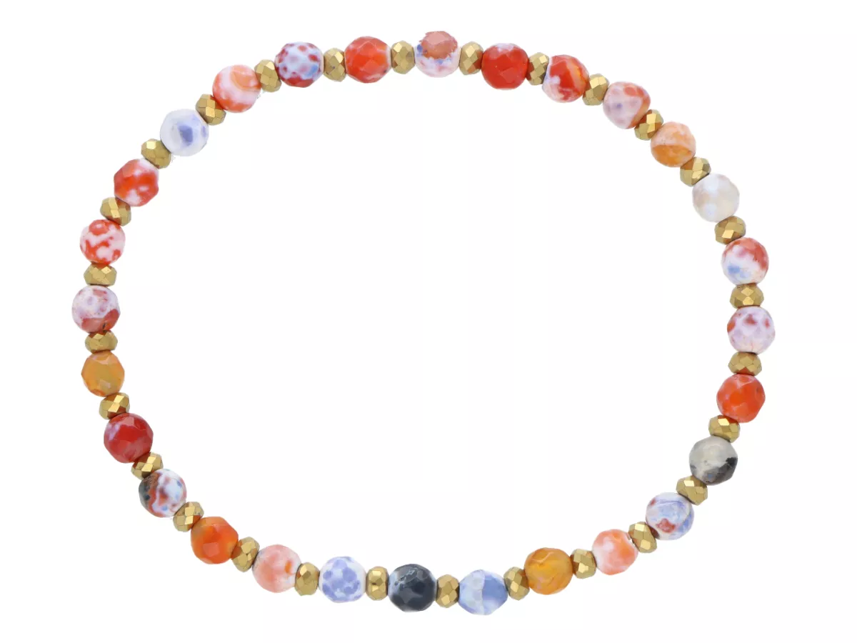 R5D41 BRANSOLETKA AGAT I HEMATYT