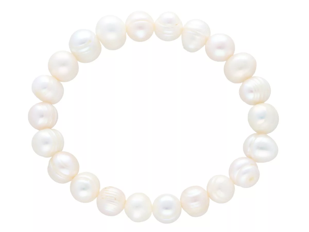 R2R65 BRANSOLETKA PERŁY NATURALNE NA GUMCE