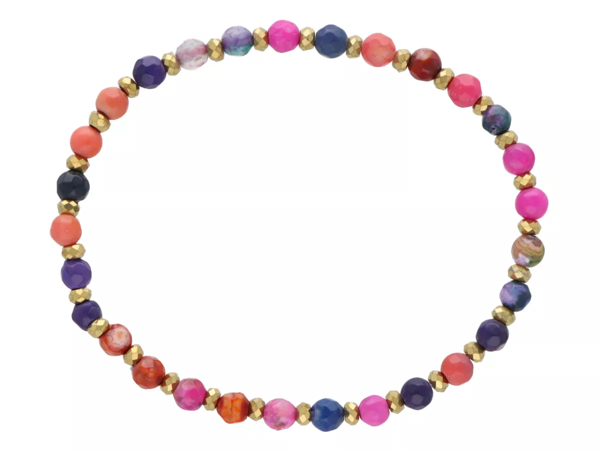 R5D02 BRANSOLETKA AGAT I HEMATYT