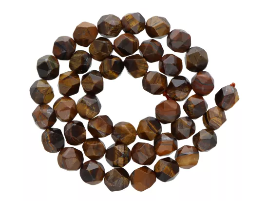 K7K07 TYGRYSIE OKO DIAMENTOWY FASET KULE 8 mm - 1 SZNUR