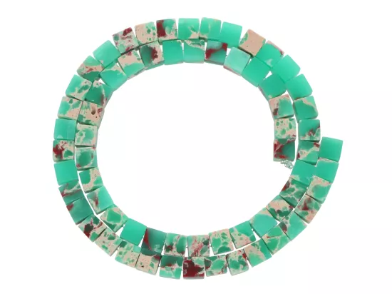 K7L19 JASPIS CESARSKI KOSTKI 6/6 mm - 1 SZNUR