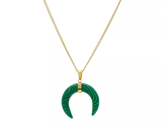 N3I22 NASZYJNIK RÓG OBFITOŚCI MALACHIT I STAL CHIRURGICZNA