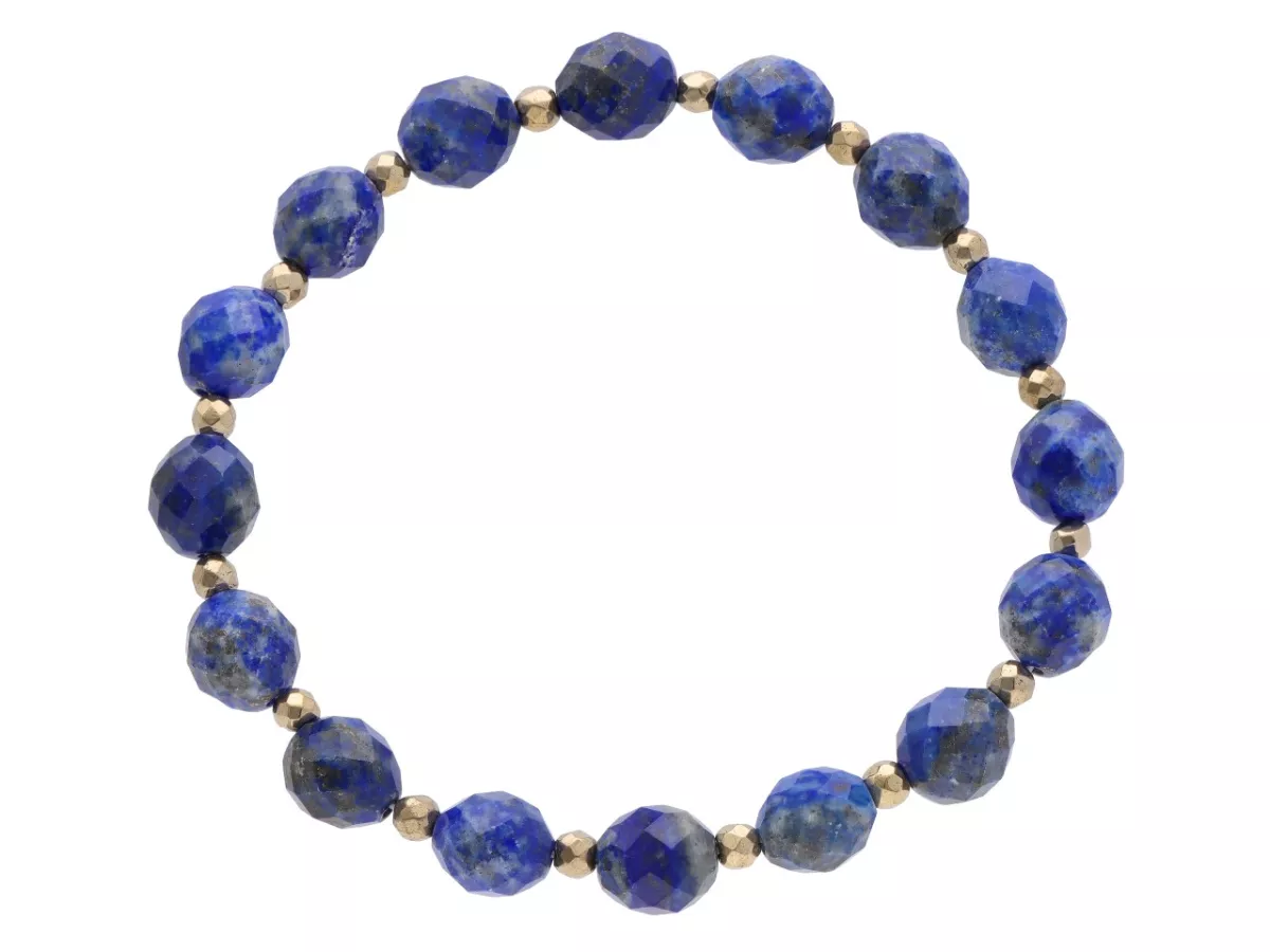 R4U44 BRANSOLETKA LAPIS LAZULI OWAL FASETOWANY 7/8 mm