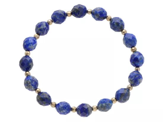 R4U44 BRANSOLETKA LAPIS LAZULI OWAL FASETOWANY 7/8 mm