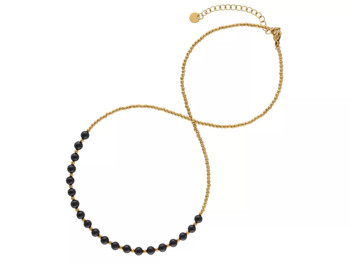 N3O97 NASZYJNIK TURMALIN CZARNY I HEMATYT