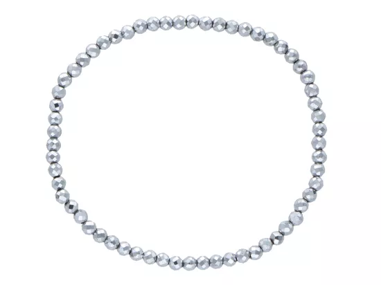 R3N94 BRANSOLETKA HEMATYT KULE FASETOWANE 3 mm