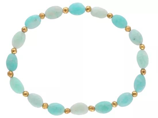 R5G76 BRANSOLETKA AMAZONIT I HEMATYT