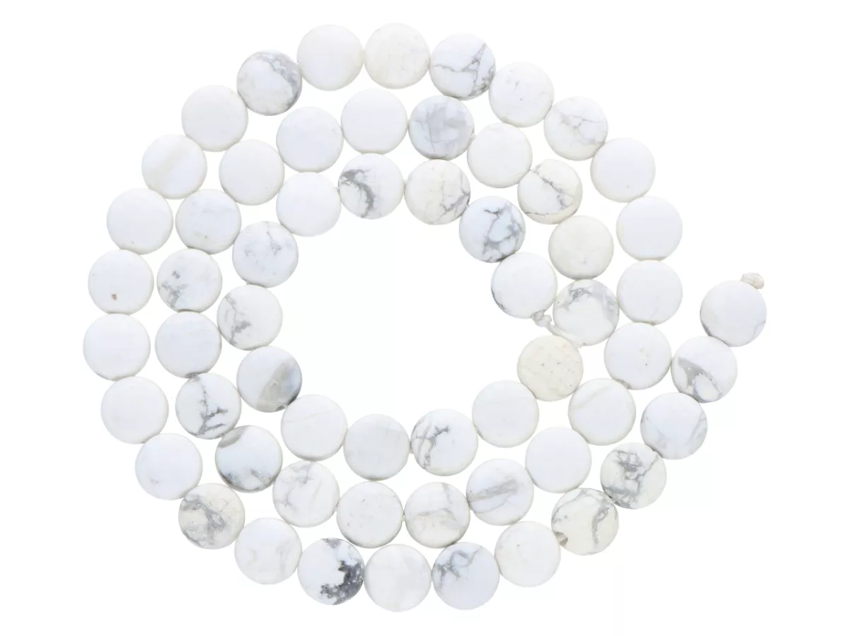 K7B52 HOWLIT BIAŁY DYSK FASETOWANY 6,5/4 mm - 1 SZNUR