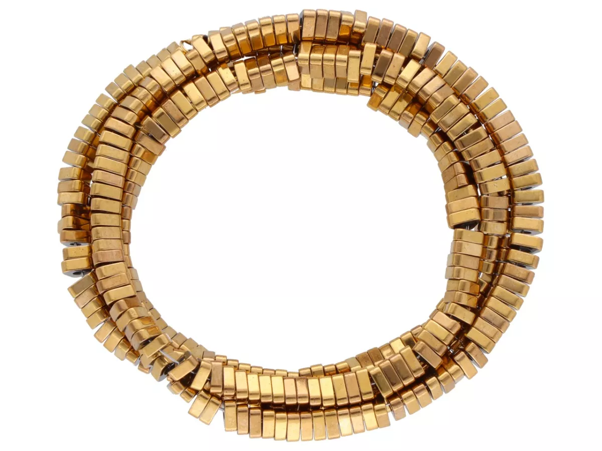 K7P18 HEMATYT MIODOWY TRÓJKĄTY 3/1 mm - 1 SZNUR