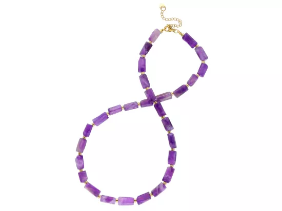 N3N32 NASZYJNIK AMETYST I HEMATYT