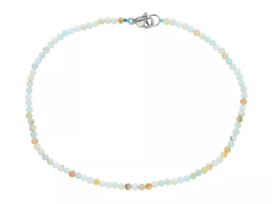 R3B31 BRANSOLETKA AMAZONIT KULE FASETOWANE 2,5 mm