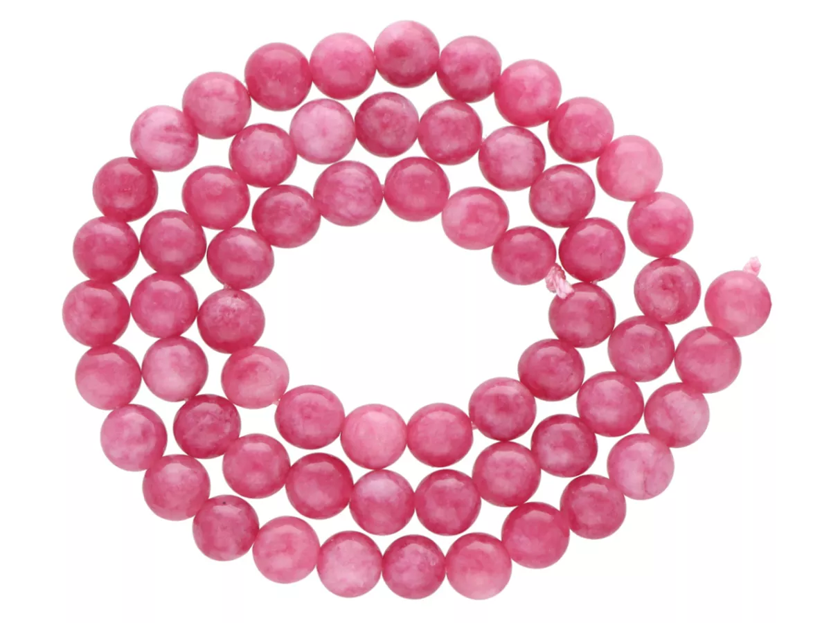 K7U61 JADEIT RUBINOWY KULE 6,5 mm 1 SZNUR