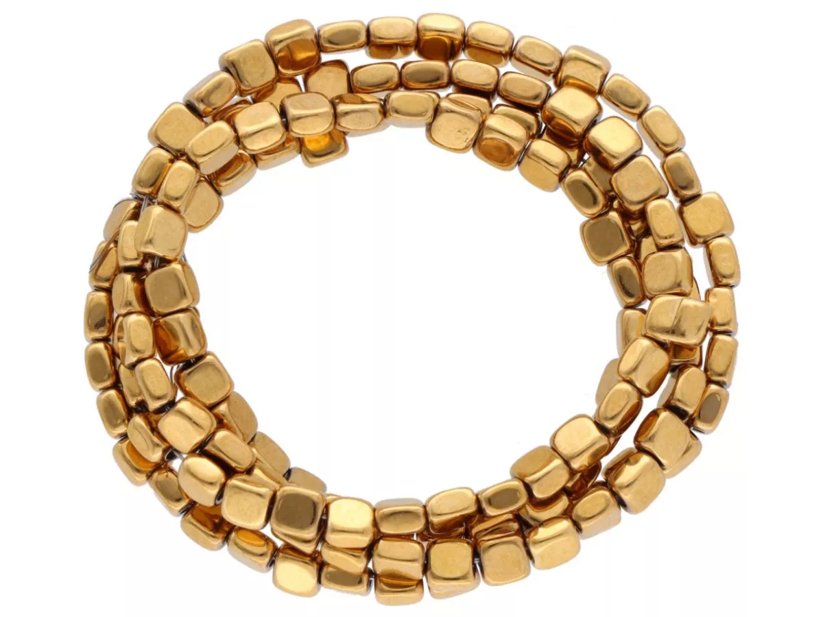 K7O83 HEMATYT MIODOWY KWADRACIKI 3/3 mm - 1 SZNUR