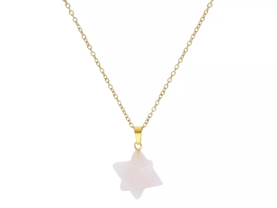 N3I91 NASZYJNIK KWARC RÓŻOWY I STAL CHIRURGICZNA