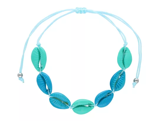 R4K17 BRANSOLETKA SHAMBALLA MUSZELKI NA NOGĘ