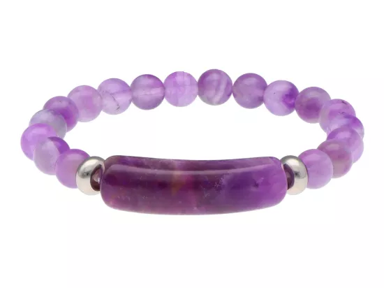 R4T06 BRANSOLETKA AMETYST KULE 8 mm