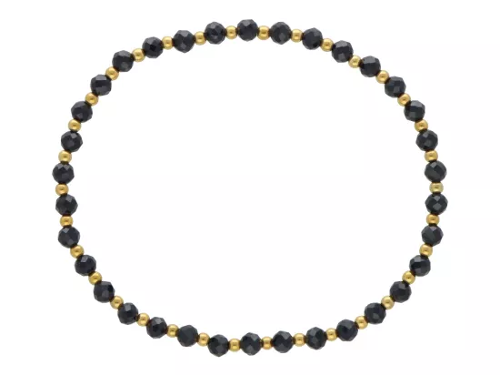 R5D66 BRANSOLETKA TURMALIN CZARNY I HEMATYT MIODOWY