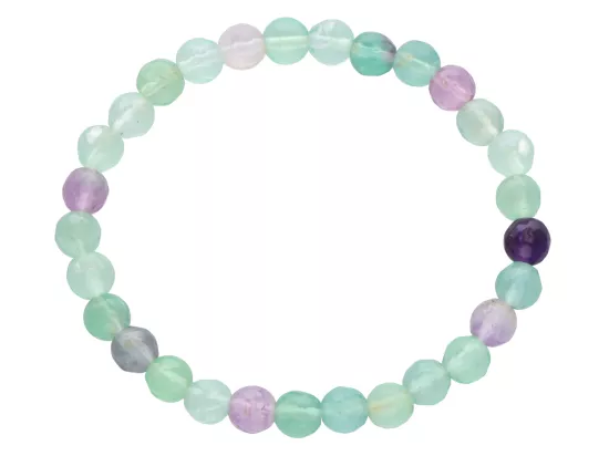 R4W37 BRANSOLETKA FLUORYT KULE FASETOWANE 6,5 mm