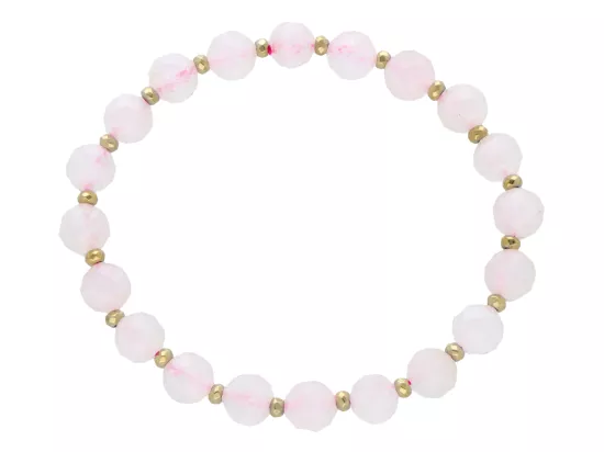 R5B84 BRANSOLETKA KWARC RÓŻOWY I HEMATYT