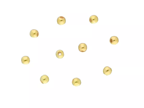 P3J62 KULKI GŁADKIE 2,2 mm SREBRO 925 POZŁACANE - 10 SZTUK