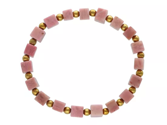 R4K62 BRANSOLETKA RODONIT KOSTKI 6,5 mm