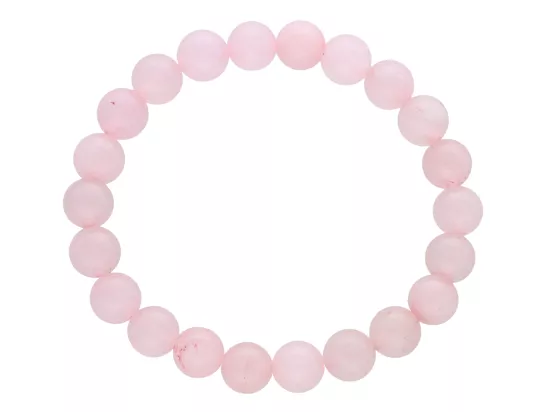 R2S45 BRANSOLETKA KWARC RÓŻOWY KULE 8,5 mm