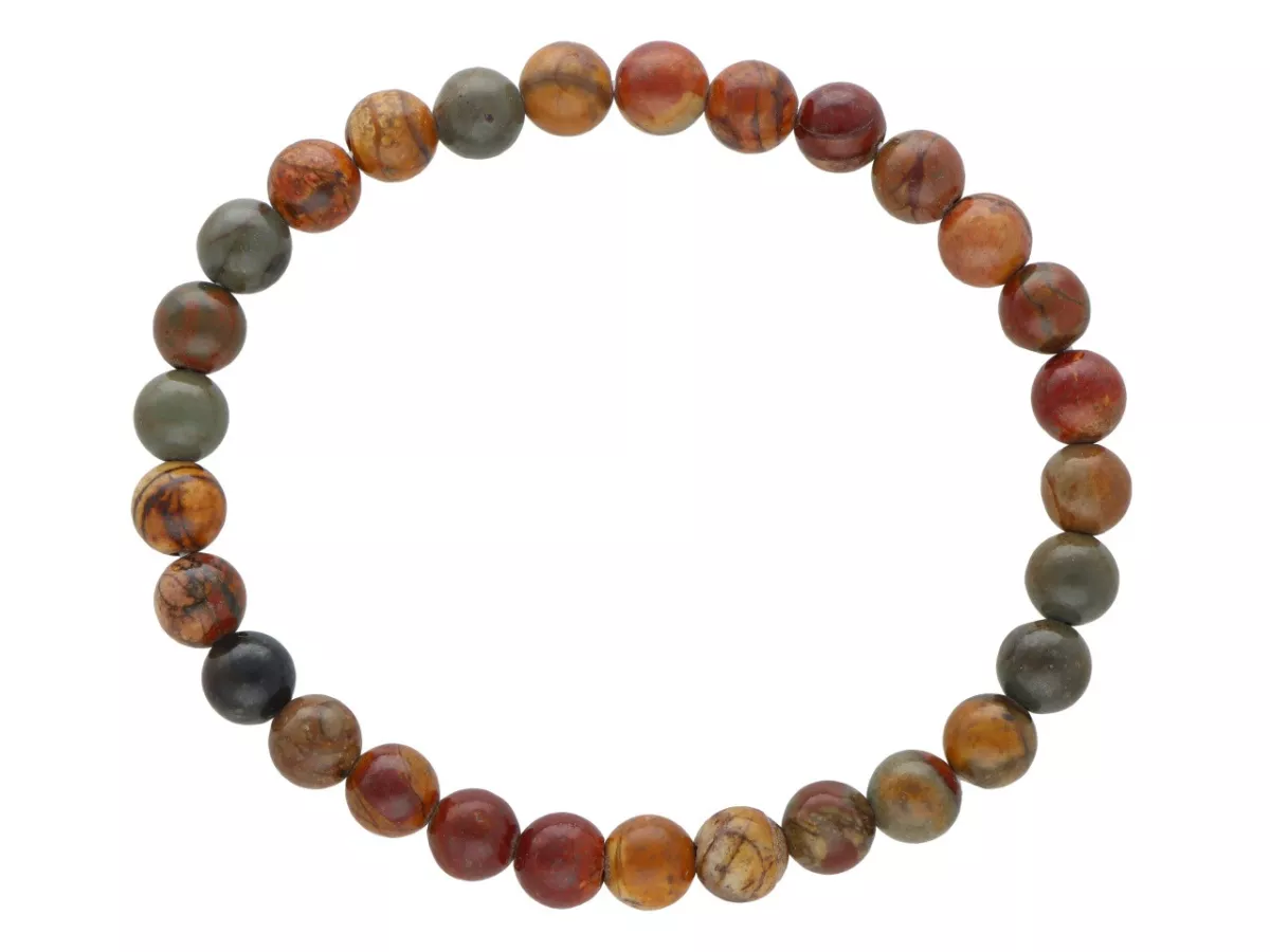 R3T81 BRANSOLETKA JASPIS PICASSO 6,5 mm