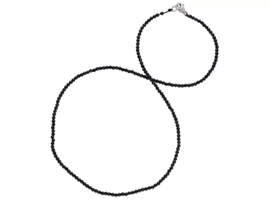 N3E44 NASZYJNIK SPINEL KULE FASETOWANE 2 mm