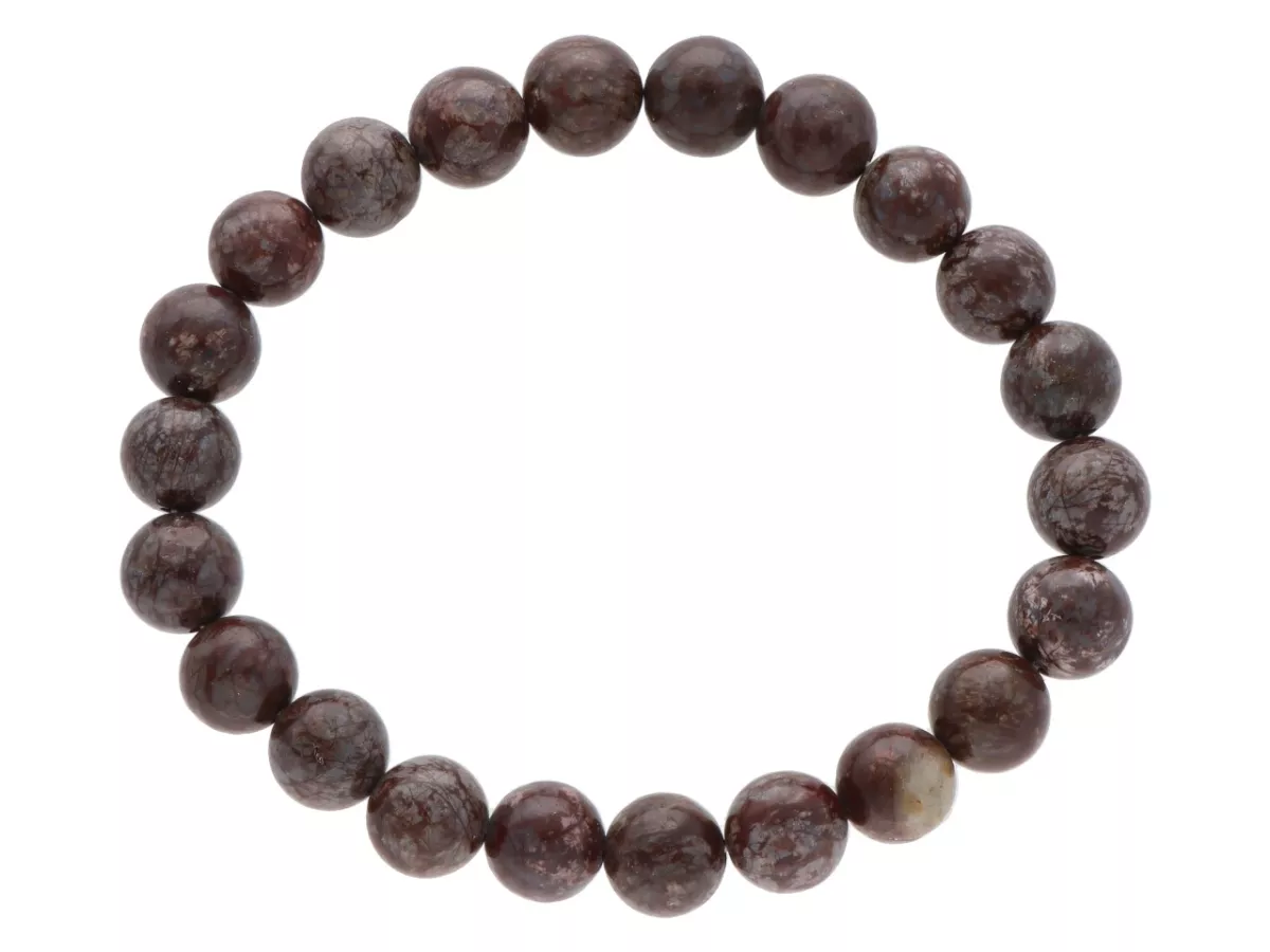 R3G67 BRANSOLETKA OBSYDIAN BRĄZOWY KULE 8,5 mm