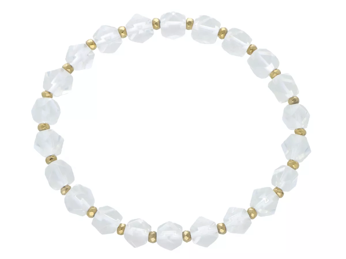 R5E45 BRANSOLETKA KRYSZTAŁ GÓRSKI I HEMATYT