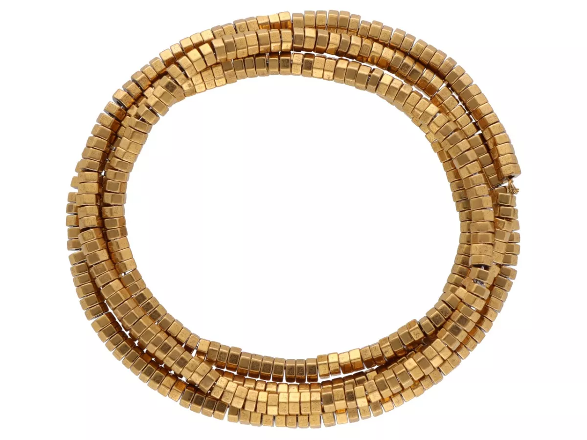 K7O73 HEMATYT MIODOWY SZEŚCIOKĄTY 2/1 mm - 1 SZNUR