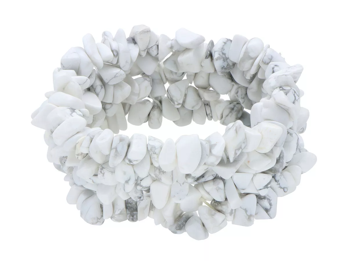 R5B50 BRANSOLETKA HOWLIT BIAŁY SIECZKA