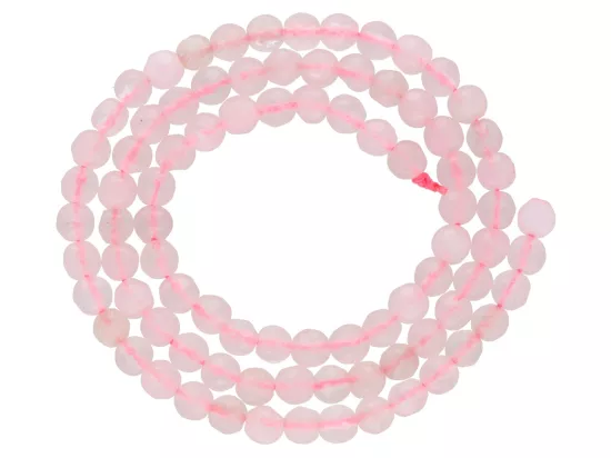 K6P68 KWARC RÓŻOWY KULE FASETOWANE 4,5 mm - 1 SZNUR