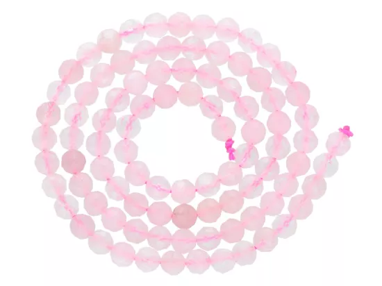 K6N72 KWARC RÓŻOWY KULE FASETOWANE 4,5 mm - 1 SZNUR